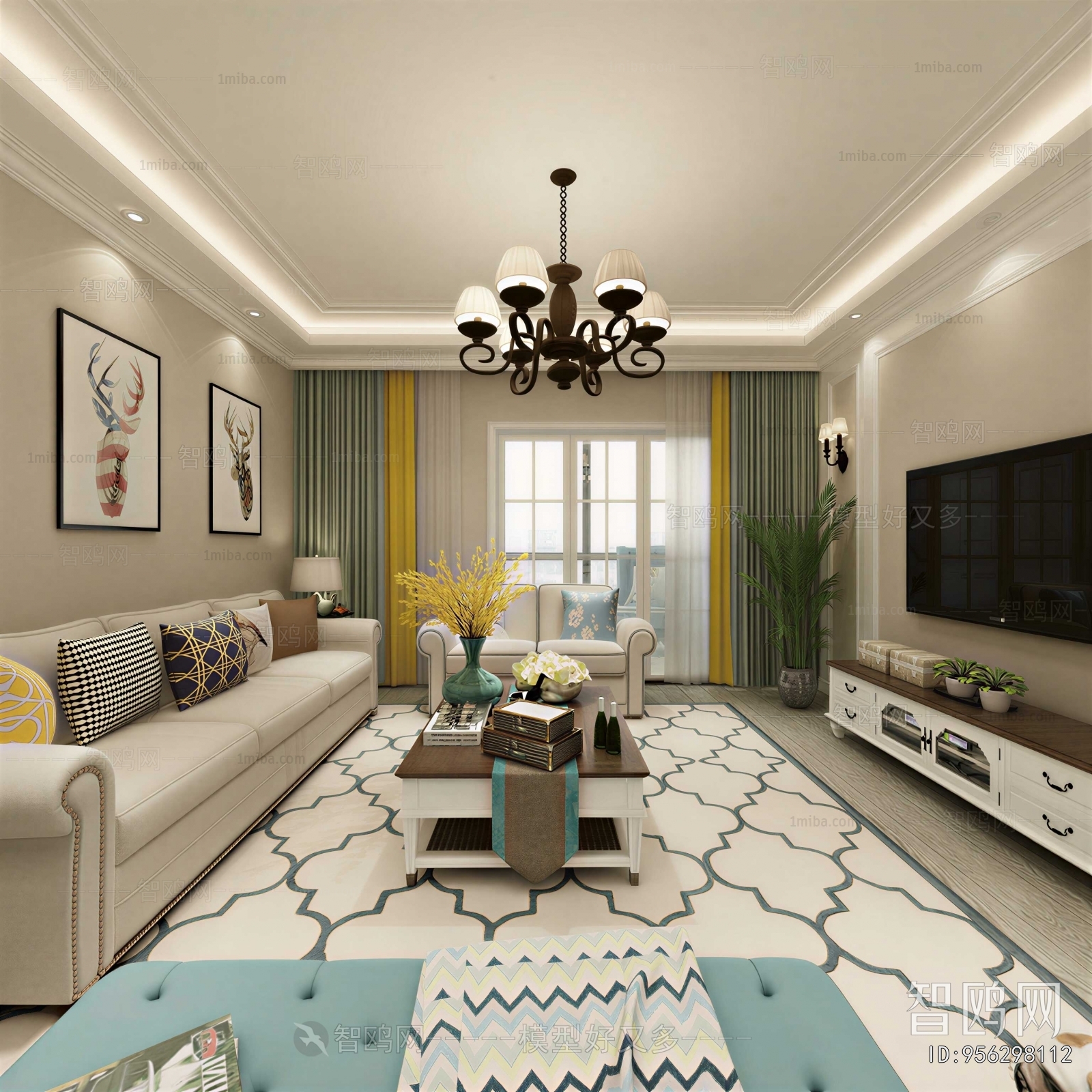 Simple European Style A Living Room