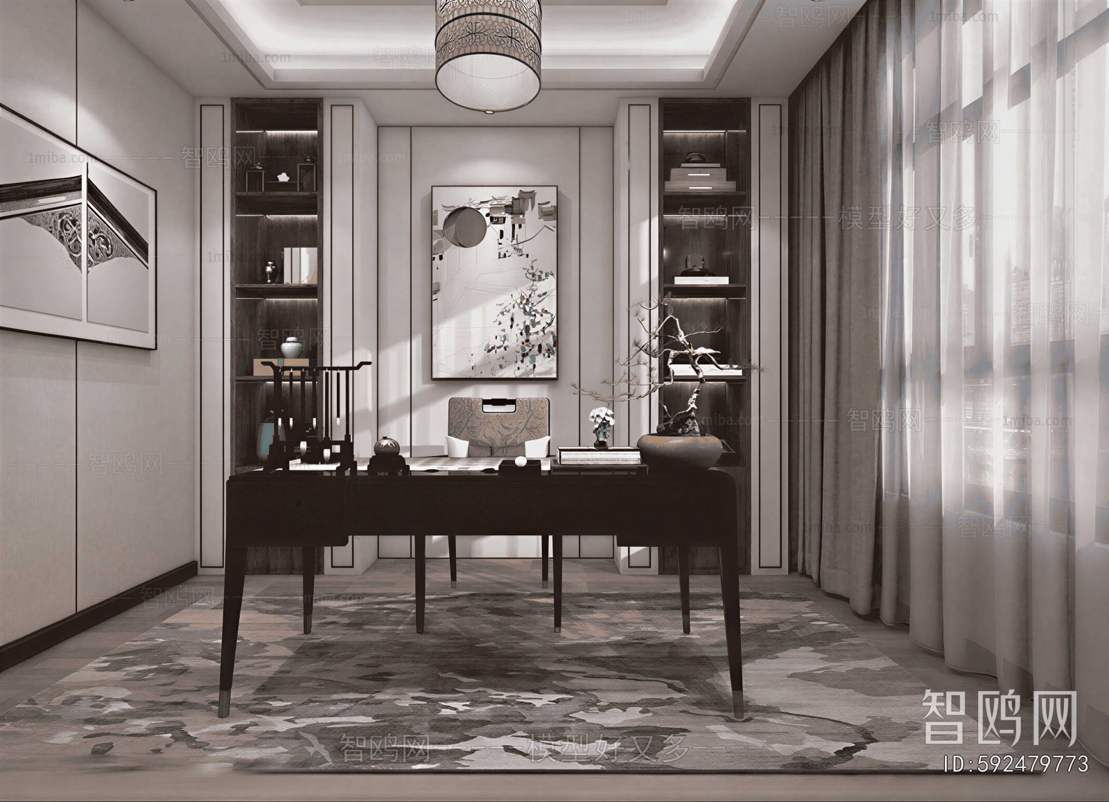 New Chinese Style Study Space