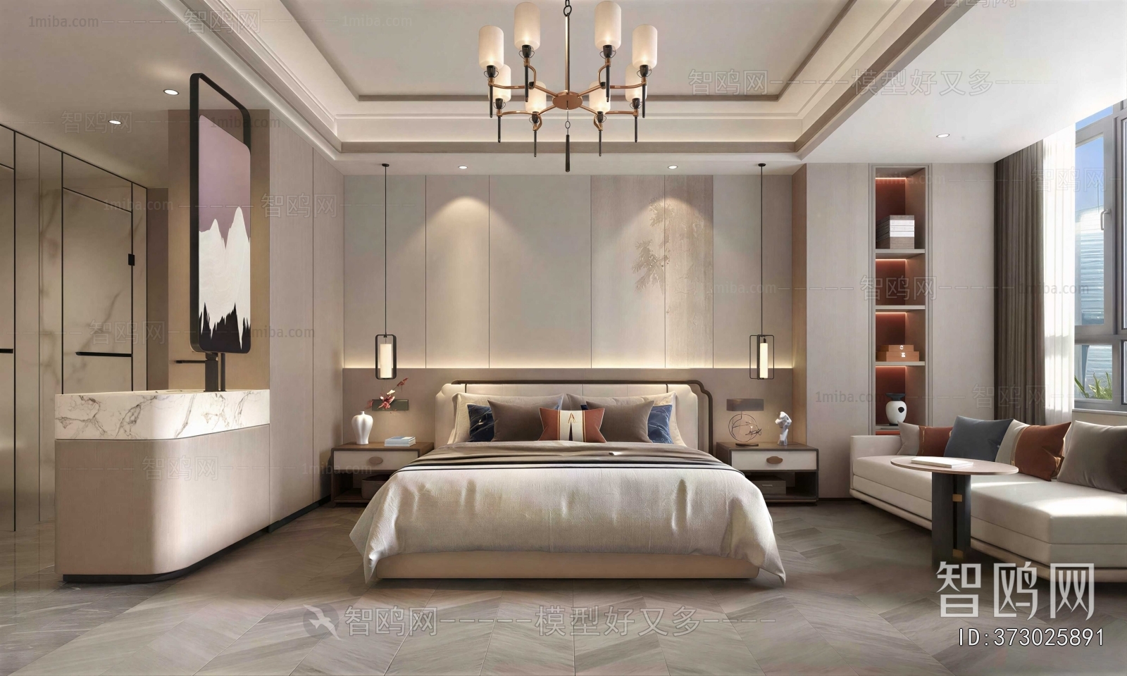 New Chinese Style Bedroom