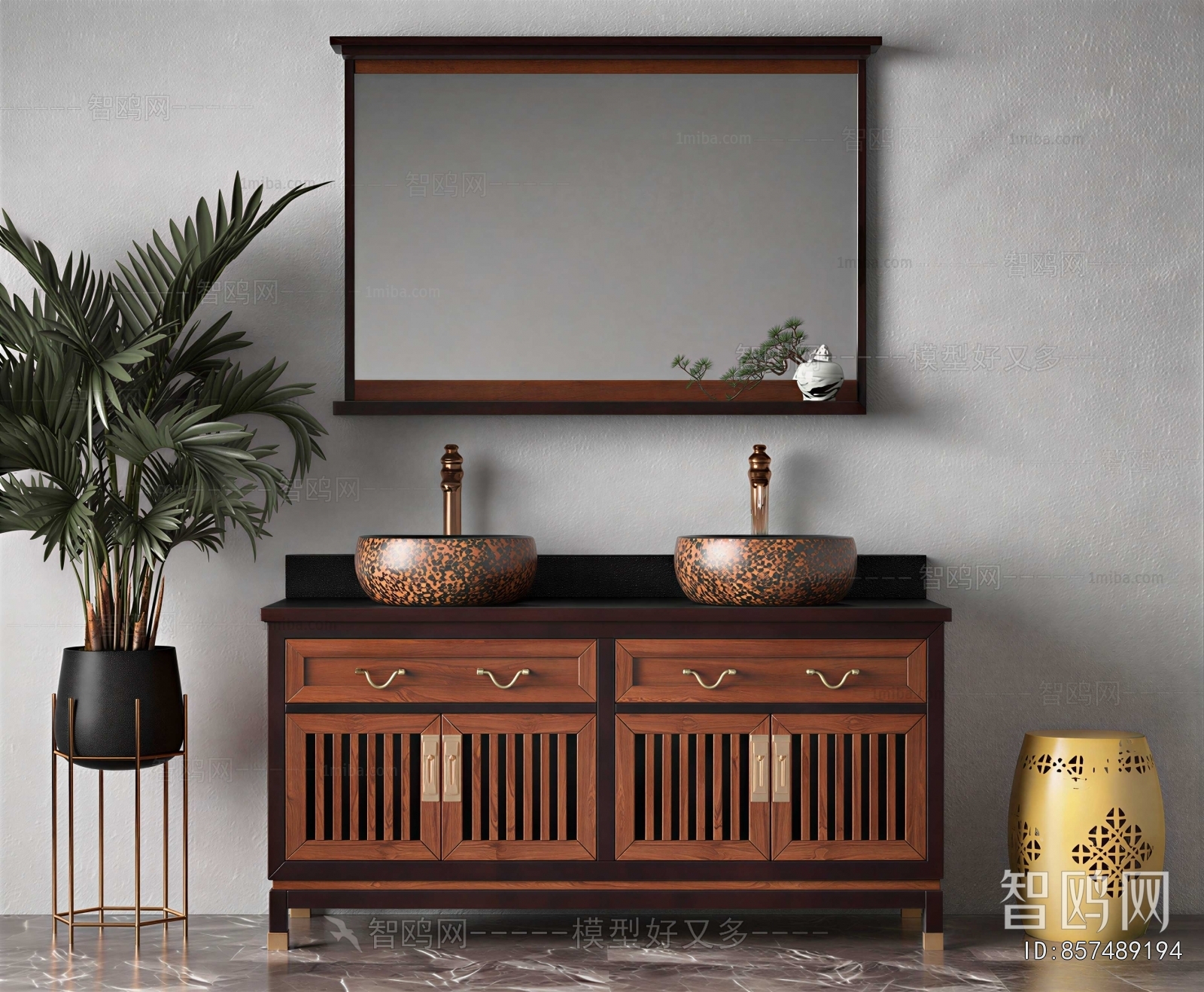New Chinese Style Bathroom Cabinet