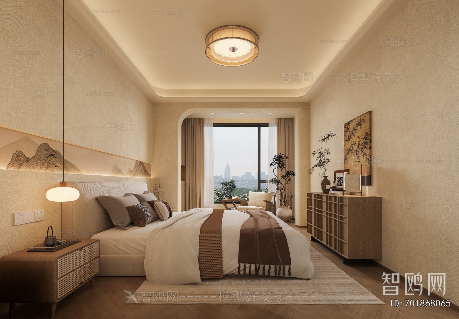 New Chinese Style Bedroom