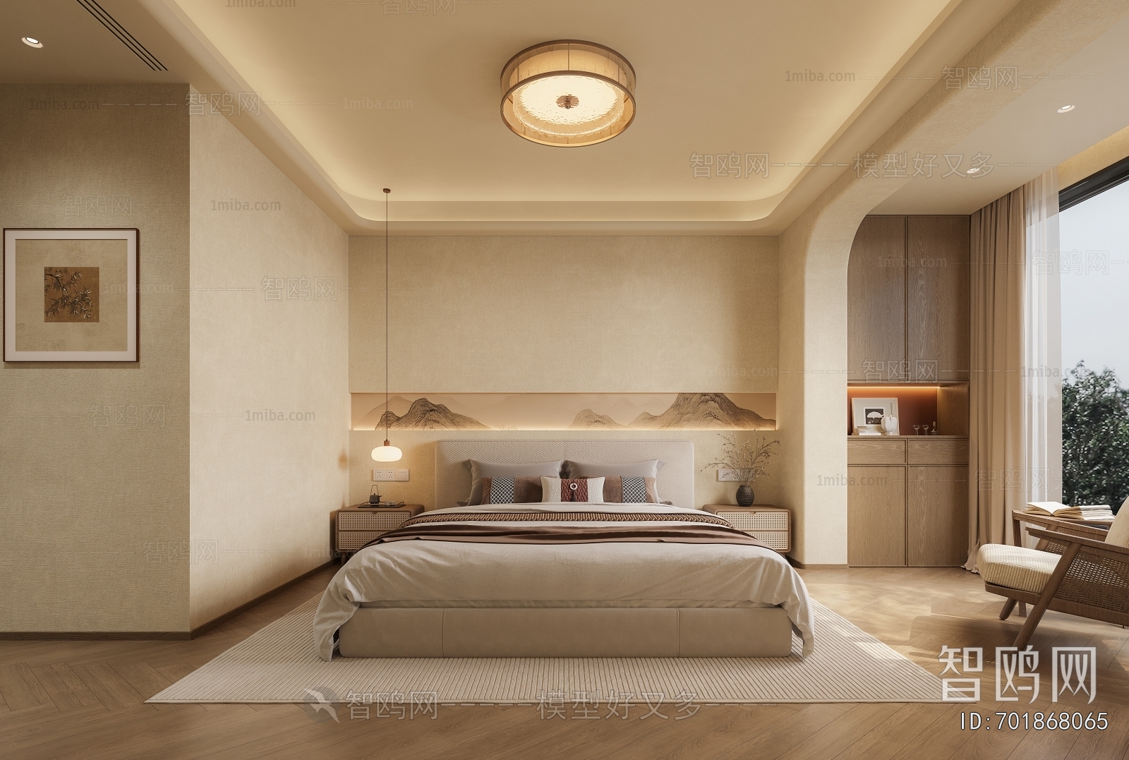 New Chinese Style Bedroom