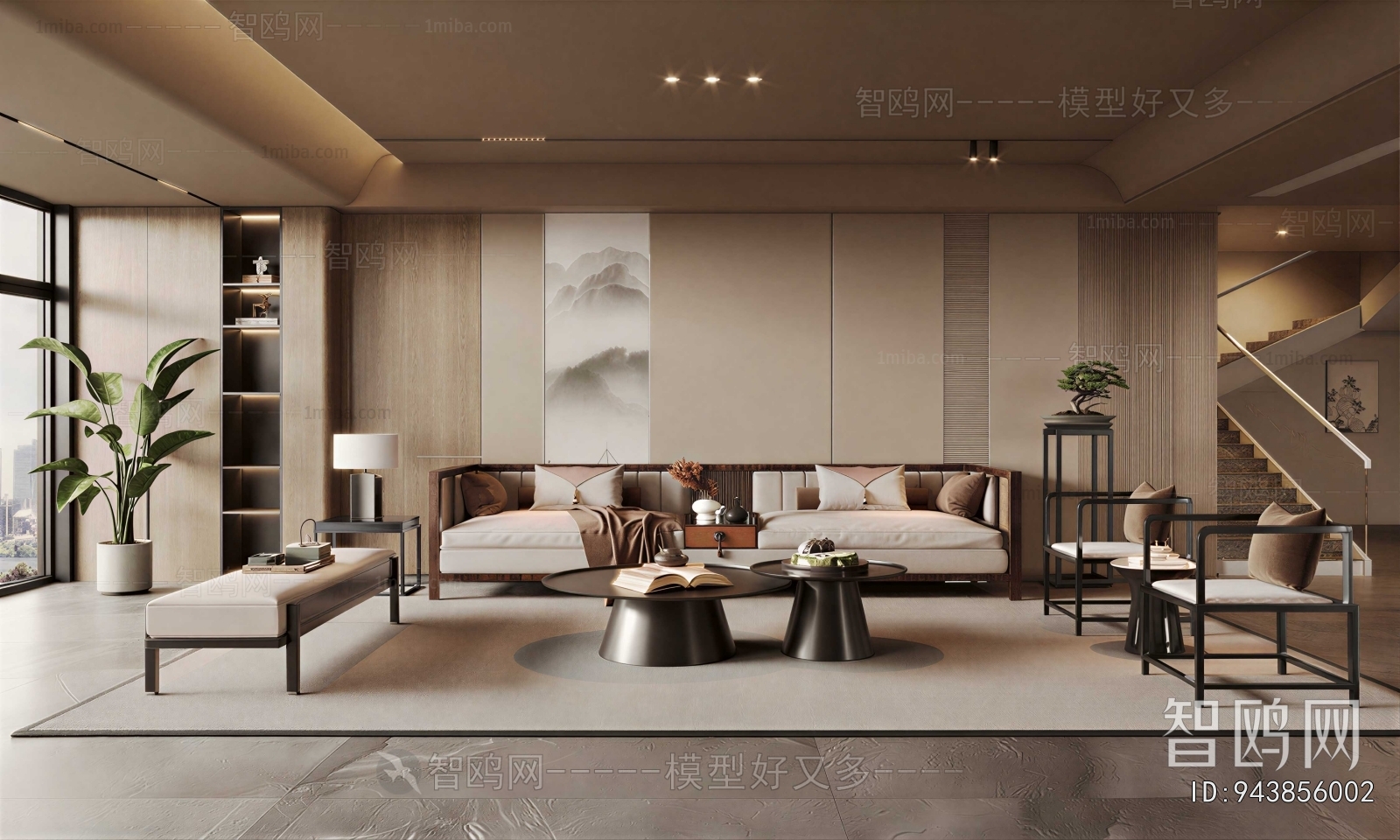 New Chinese Style A Living Room