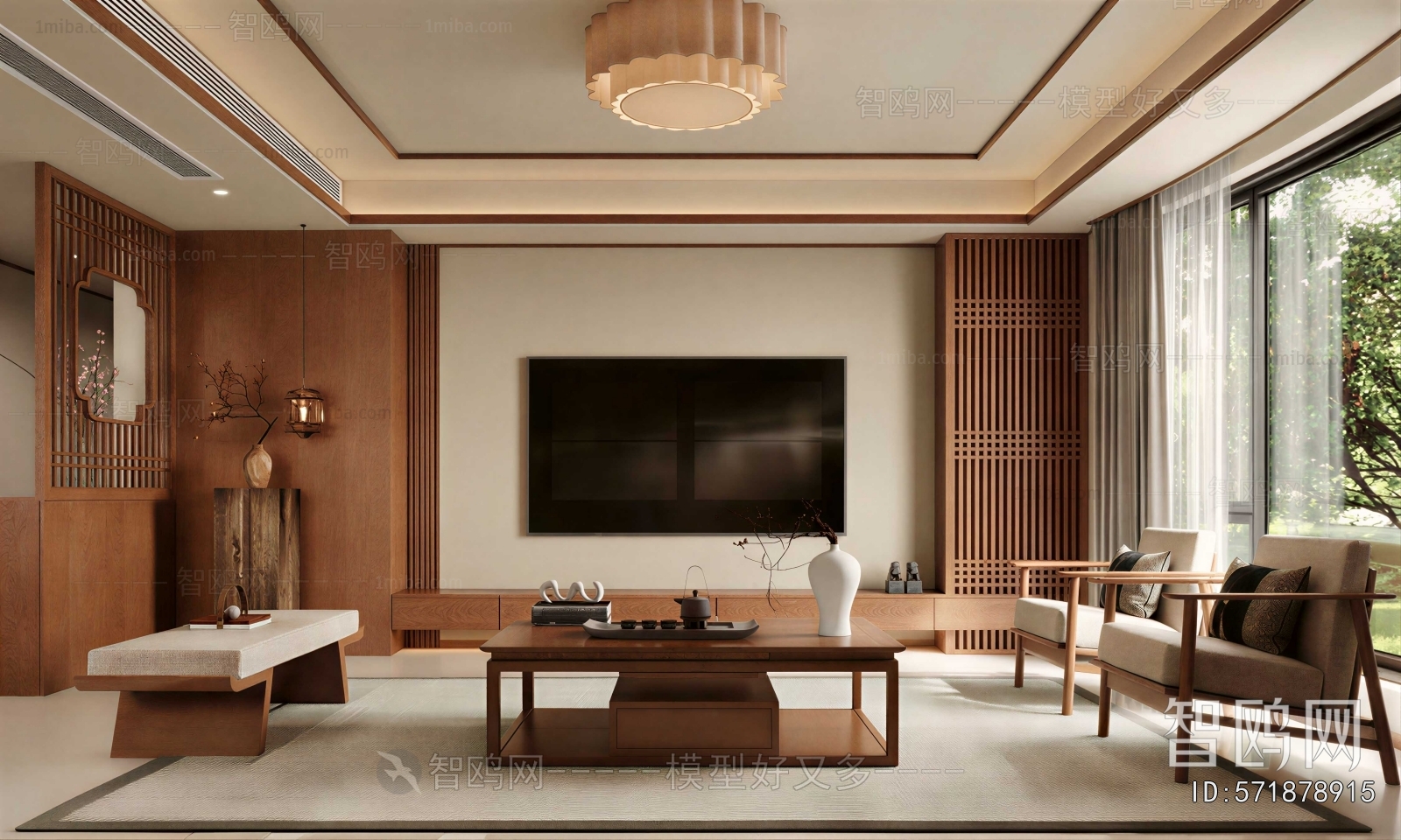 New Chinese Style A Living Room