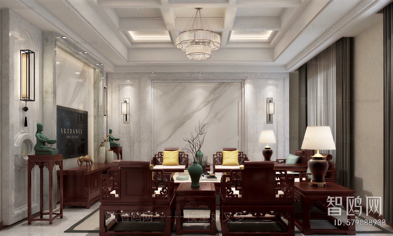New Chinese Style A Living Room