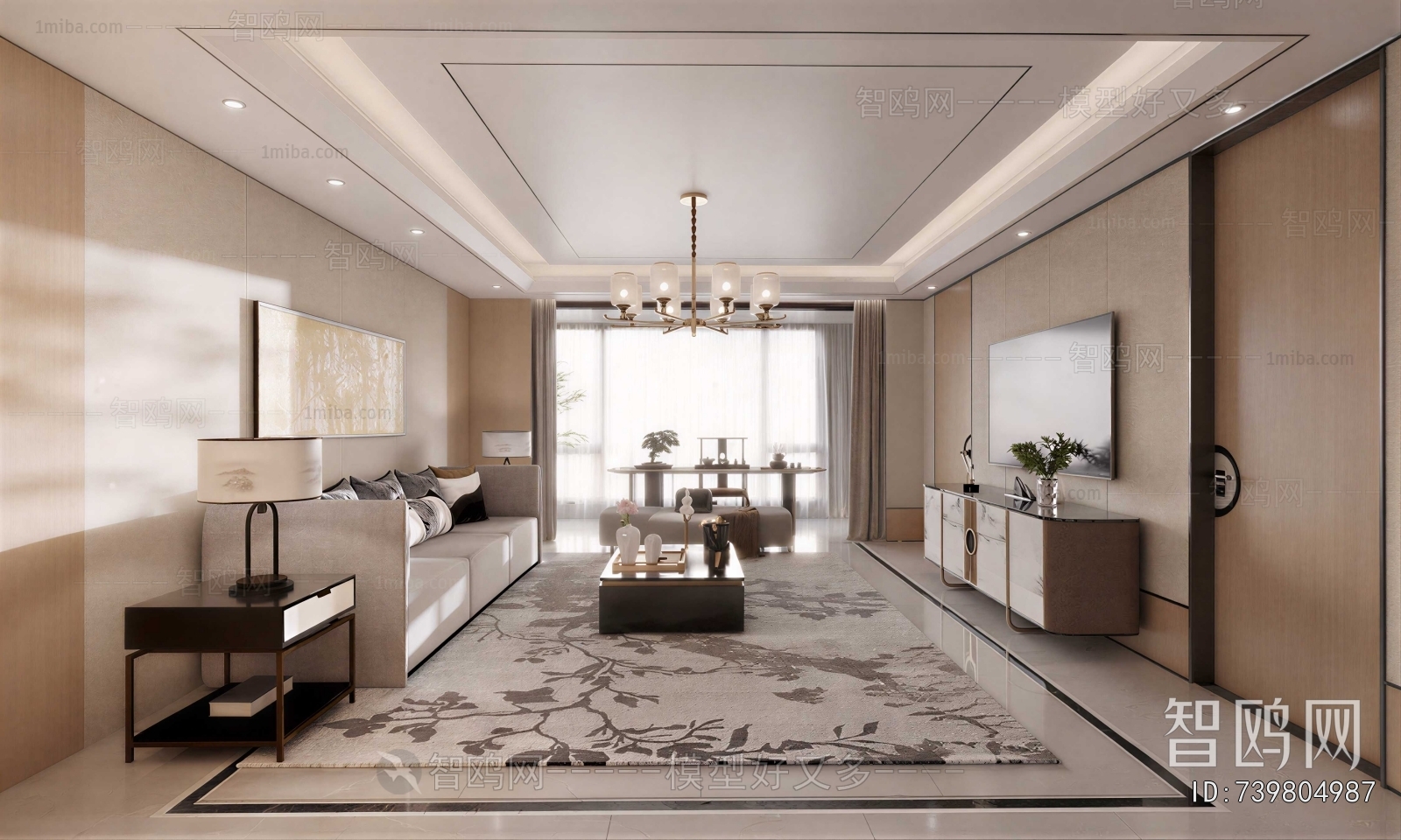 New Chinese Style A Living Room