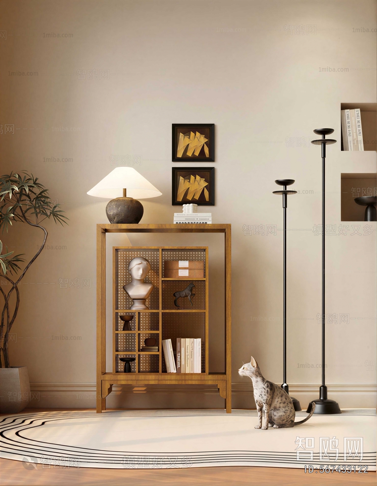 Wabi-sabi Style Decorative Cabinet