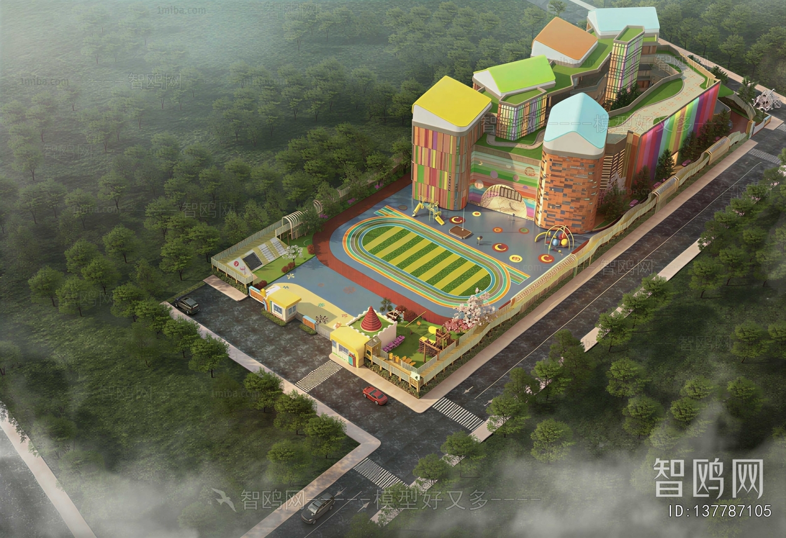 Modern Architectural Bird's-eye View Planning