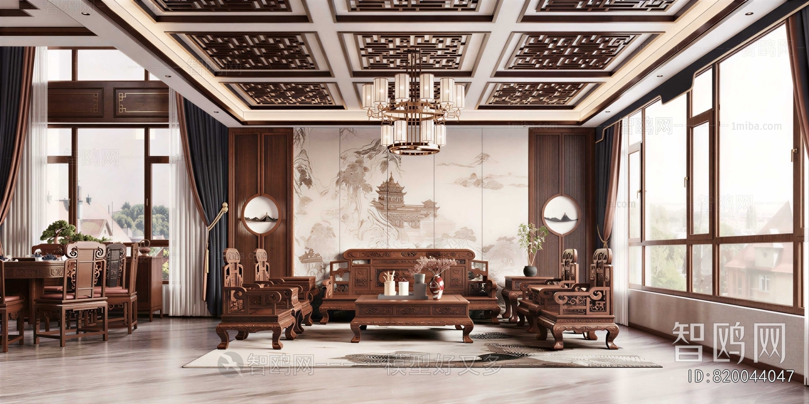 New Chinese Style A Living Room