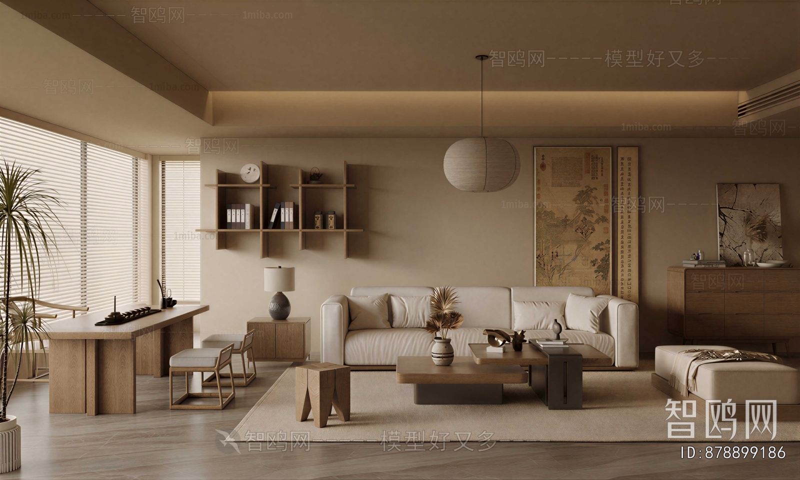 New Chinese Style A Living Room