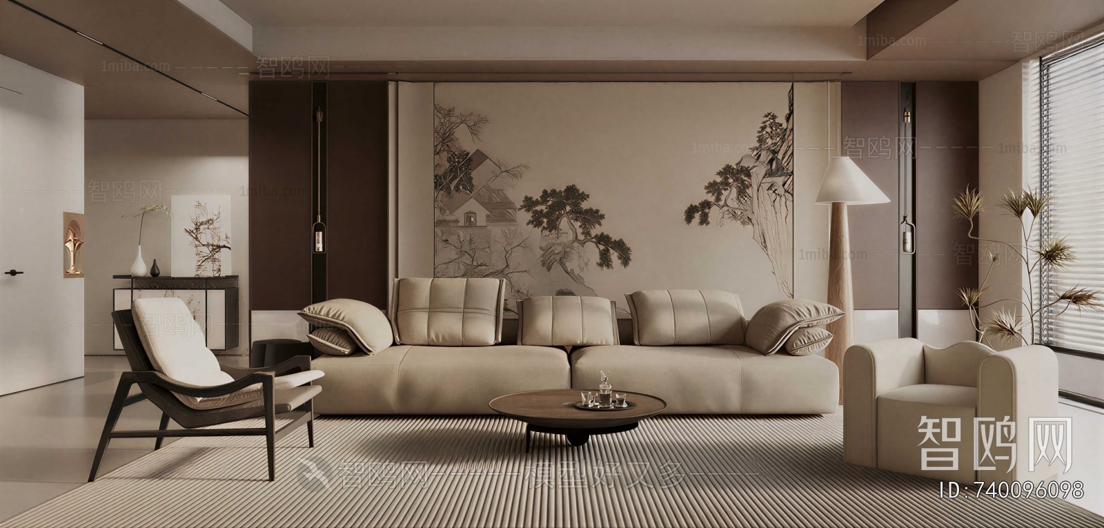 New Chinese Style A Living Room