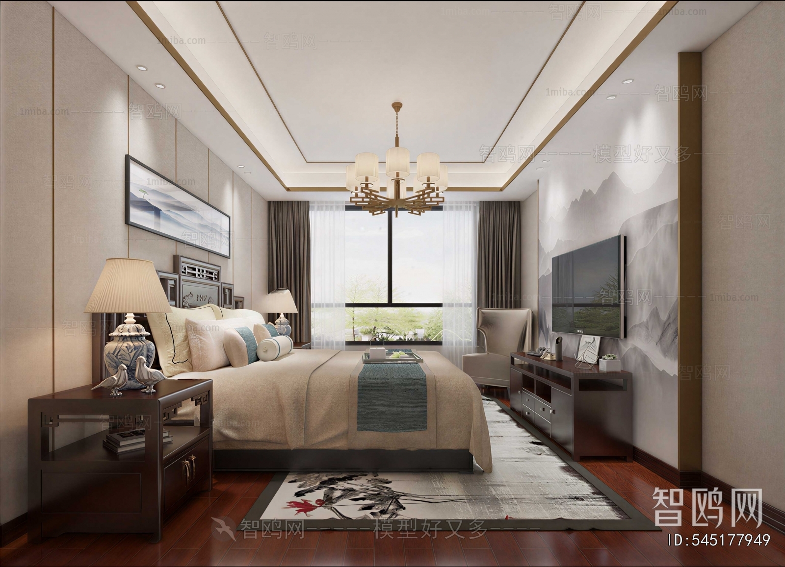 New Chinese Style Bedroom