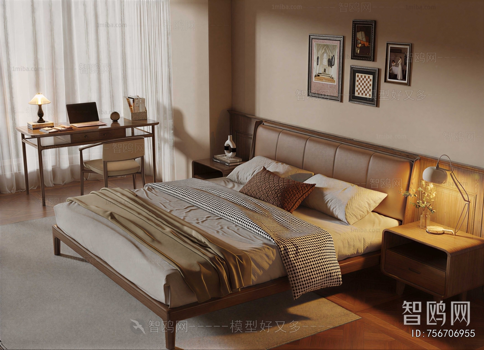 Retro Style Double Bed