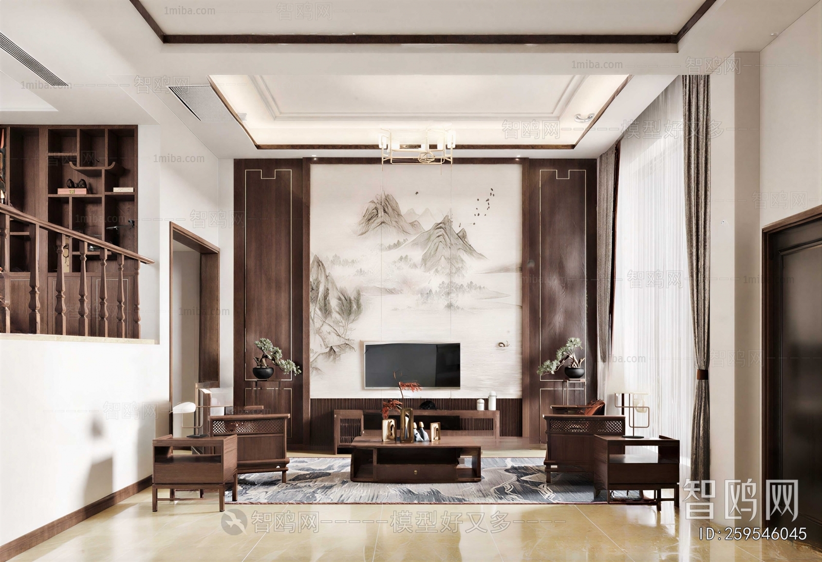 New Chinese Style A Living Room