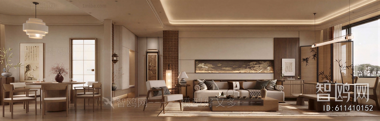 New Chinese Style A Living Room