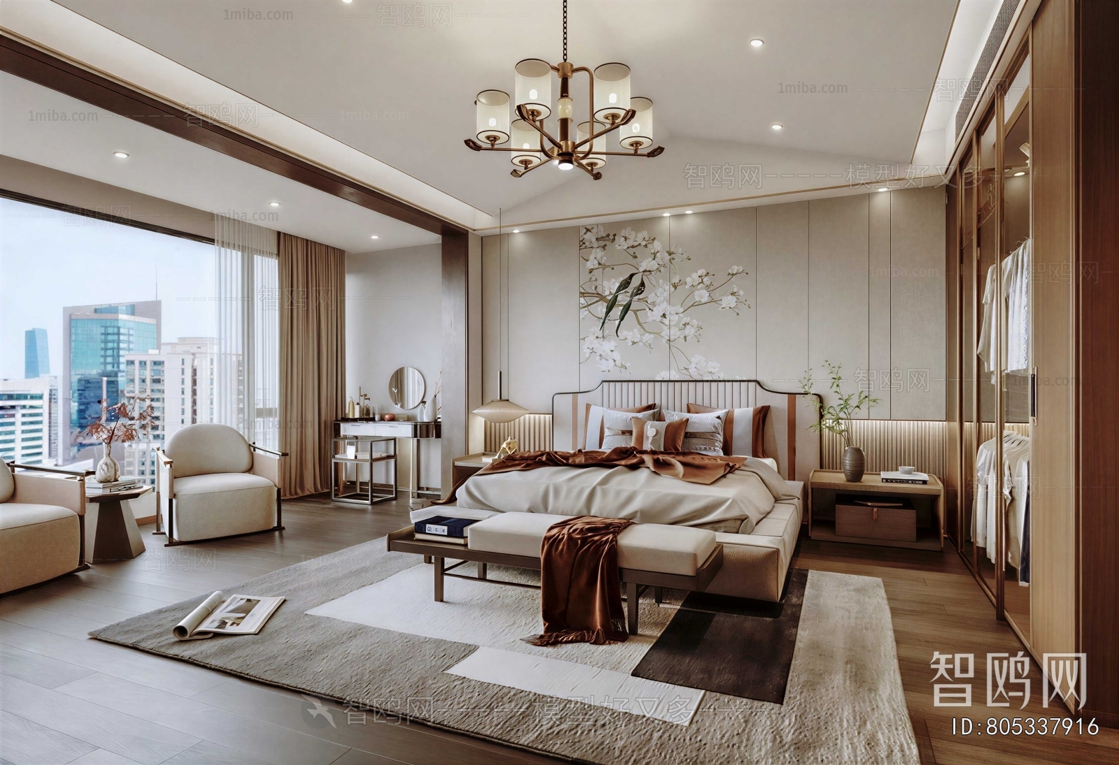 New Chinese Style Bedroom