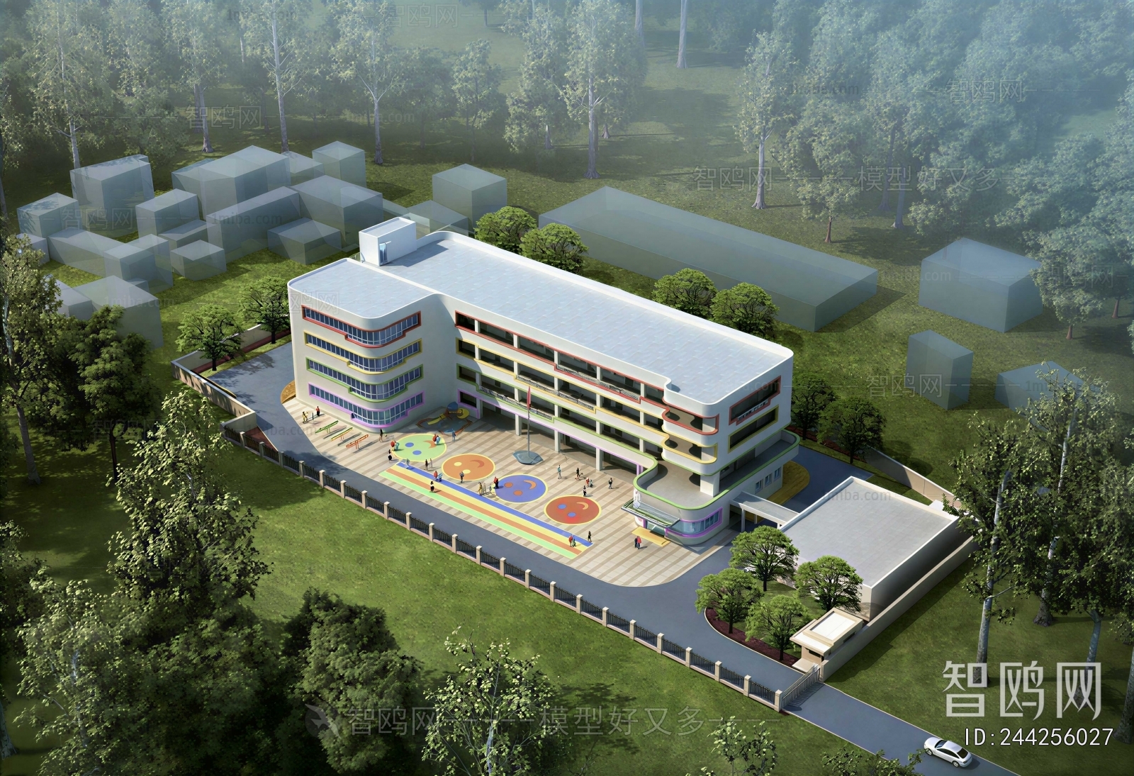 Modern Architectural Bird's-eye View Planning