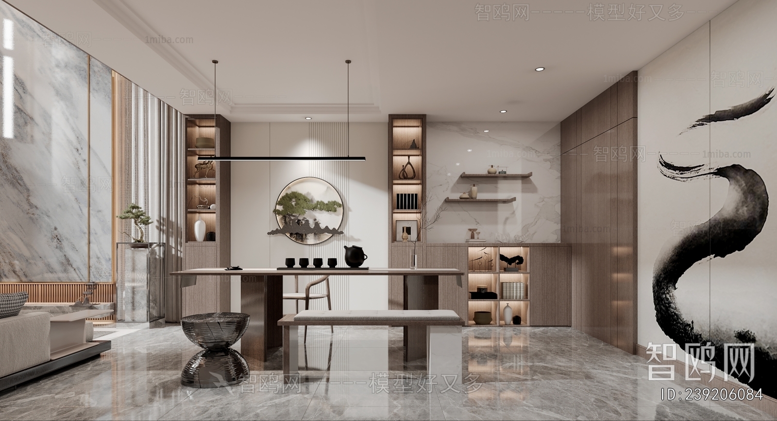 New Chinese Style A Living Room