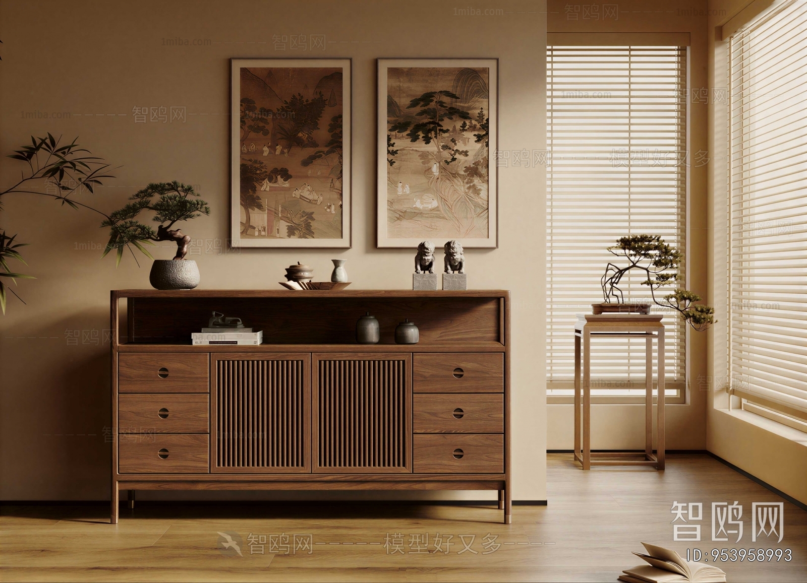 New Chinese Style Entrance Cabinet