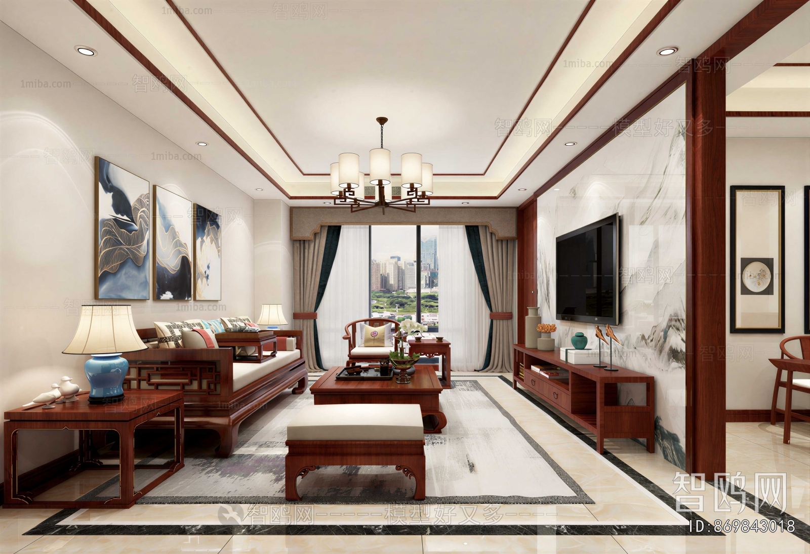 New Chinese Style A Living Room