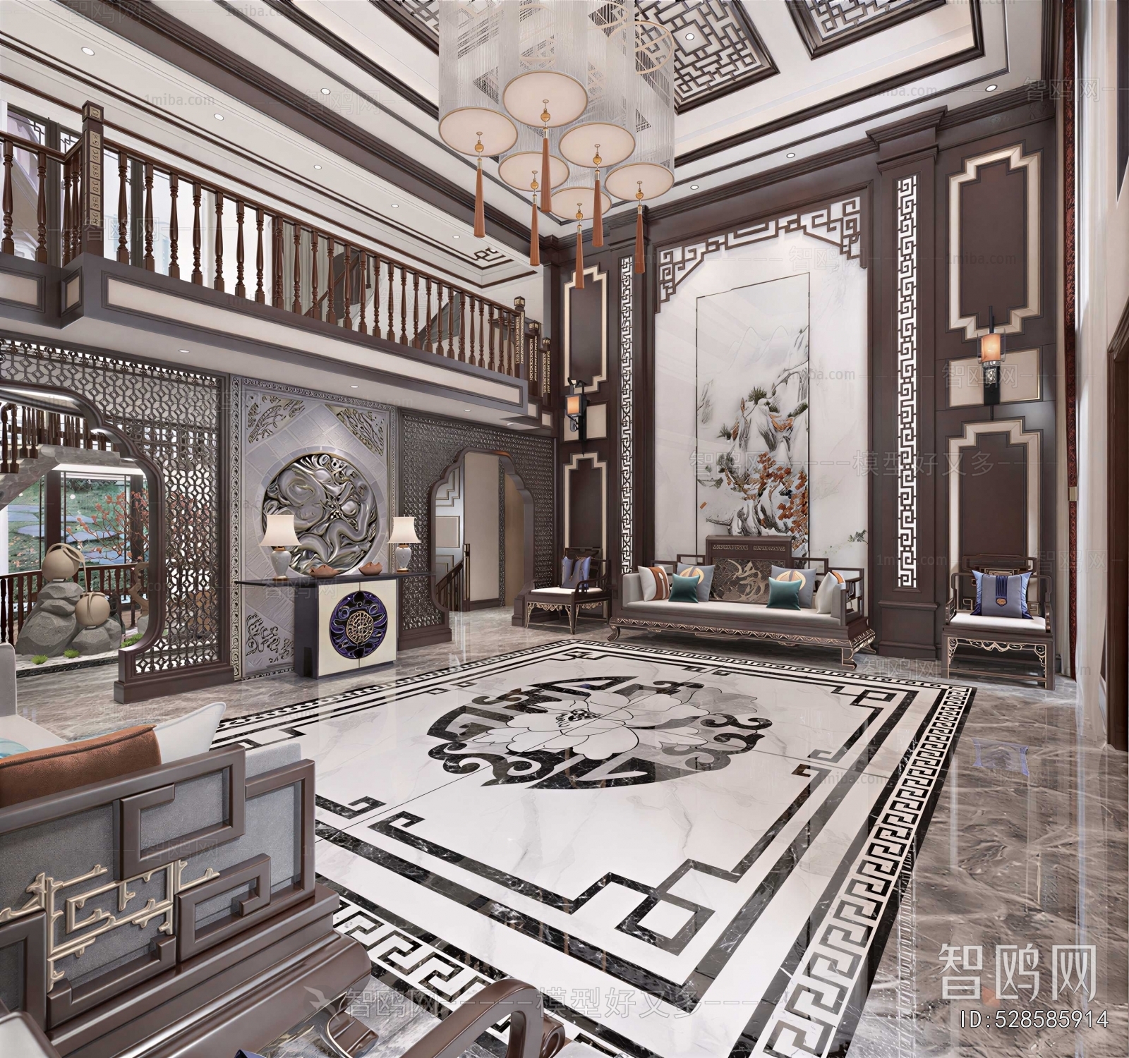 New Chinese Style A Living Room