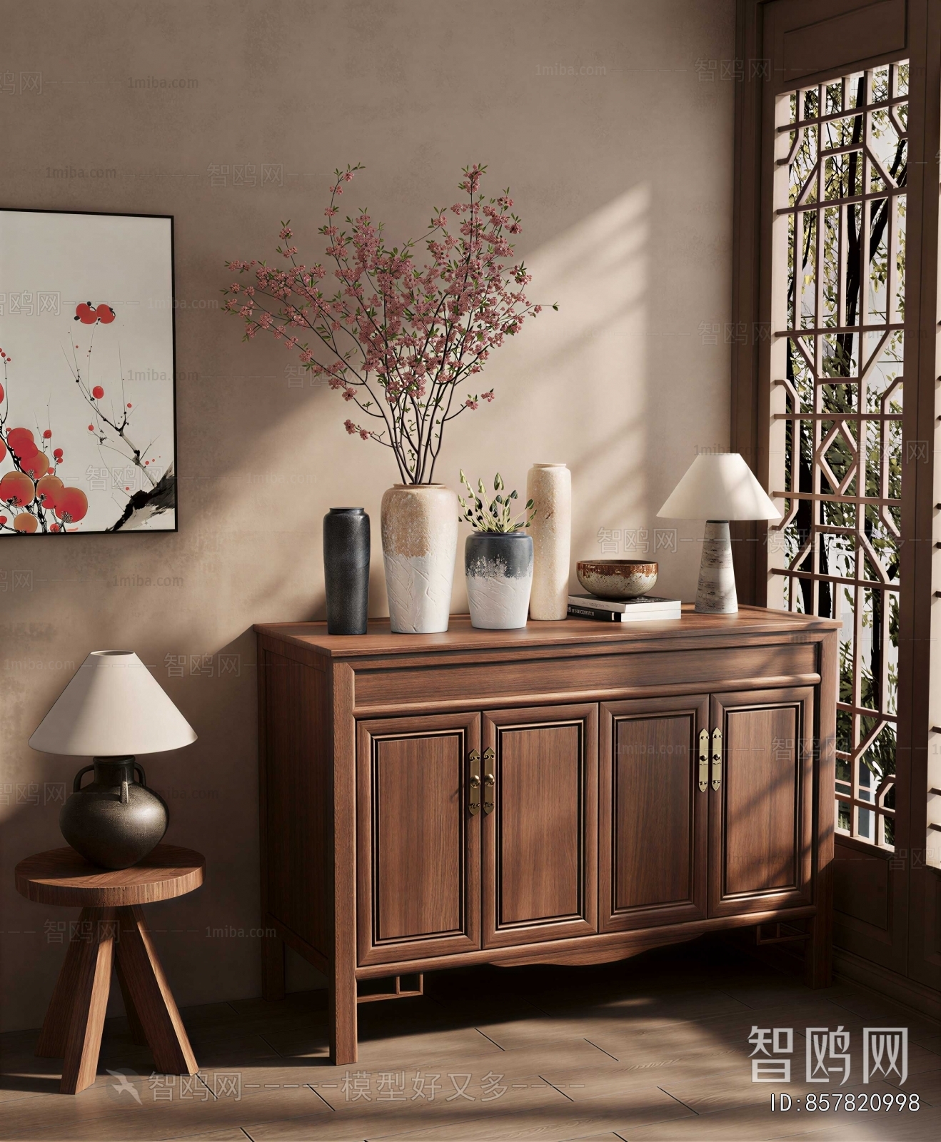 New Chinese Style Side Cabinet