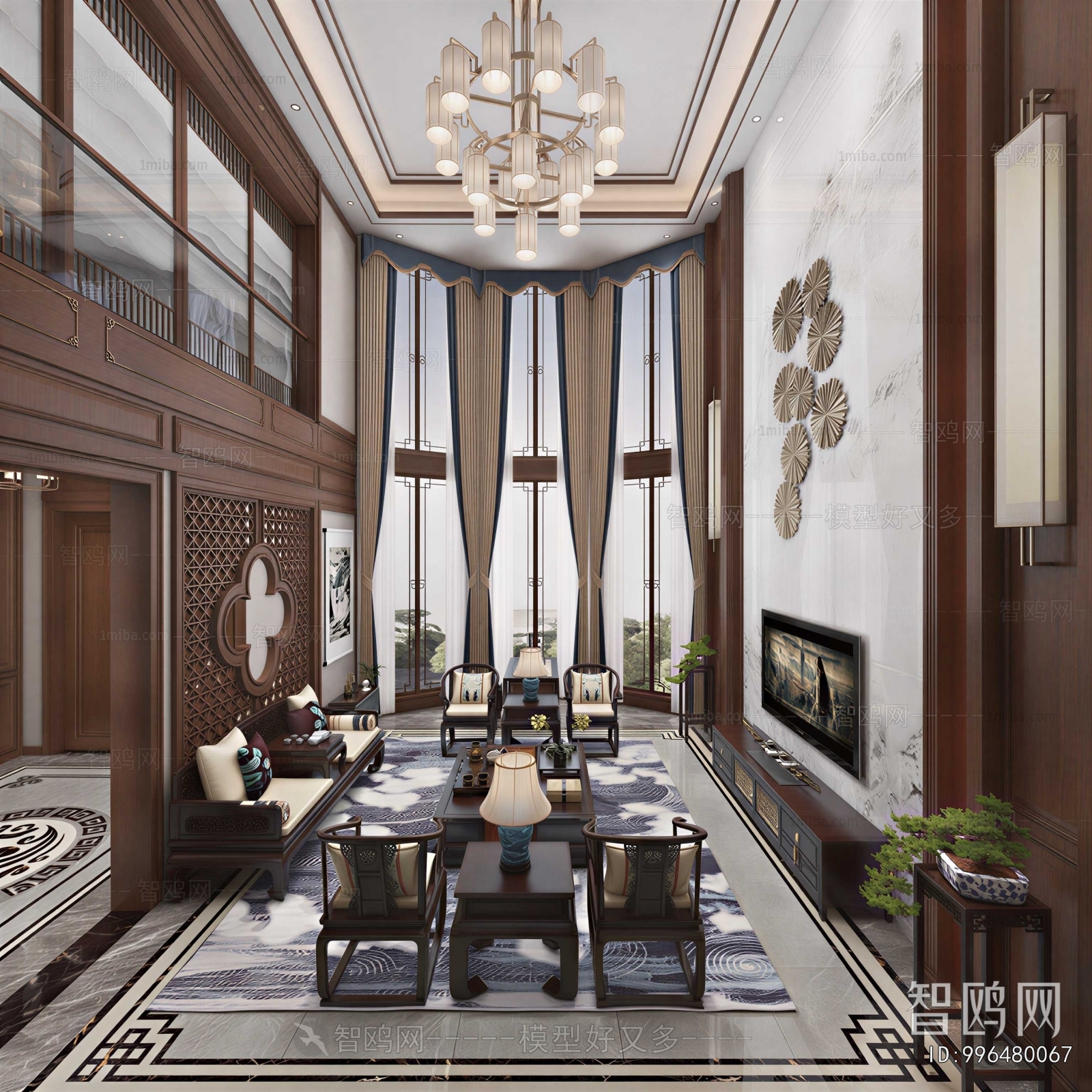 New Chinese Style A Living Room