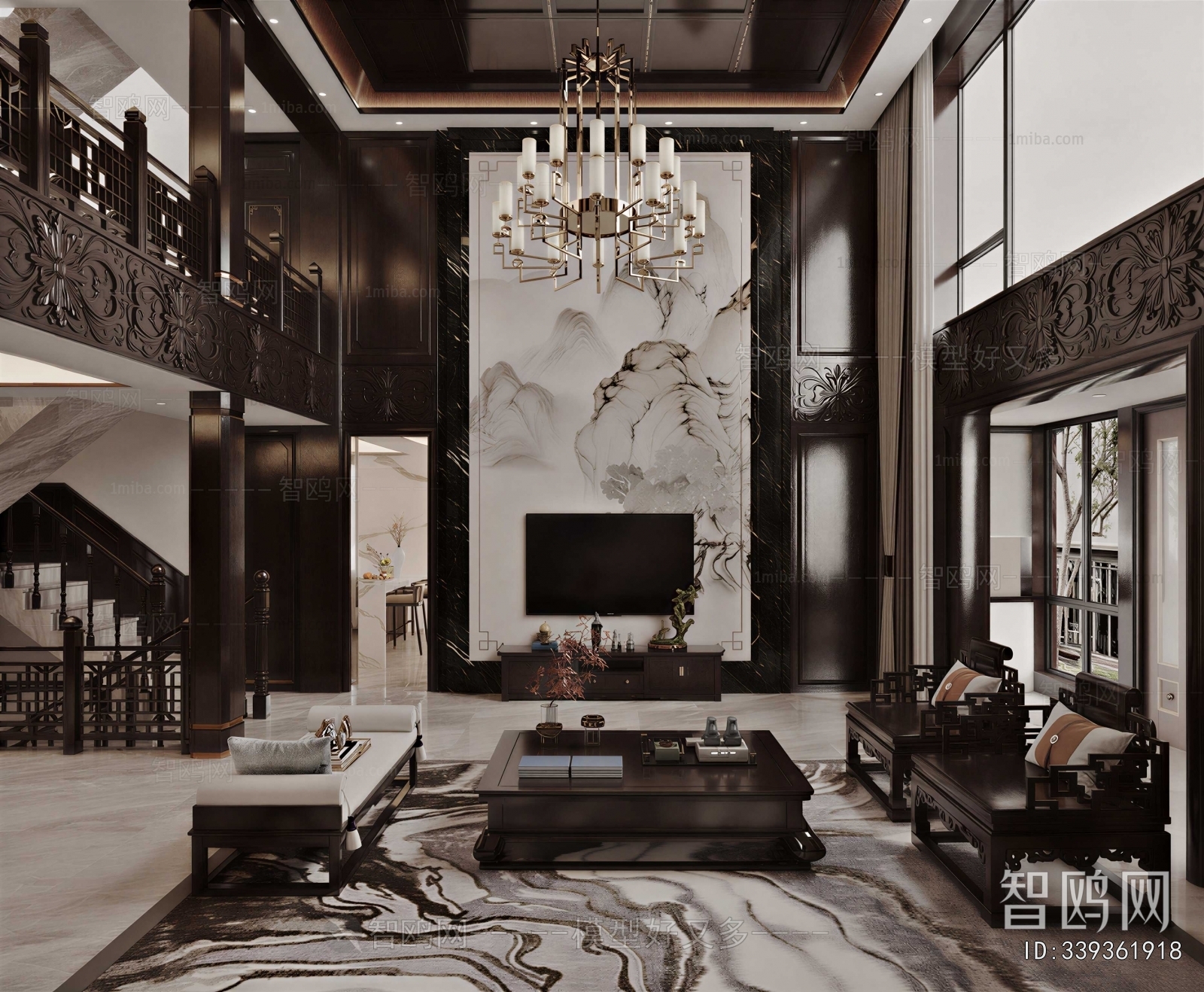 New Chinese Style A Living Room
