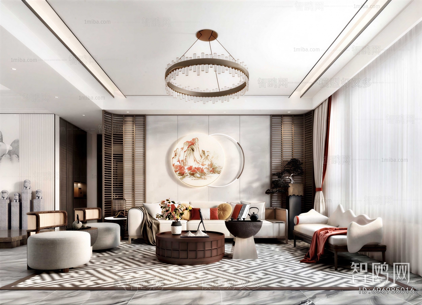 New Chinese Style A Living Room