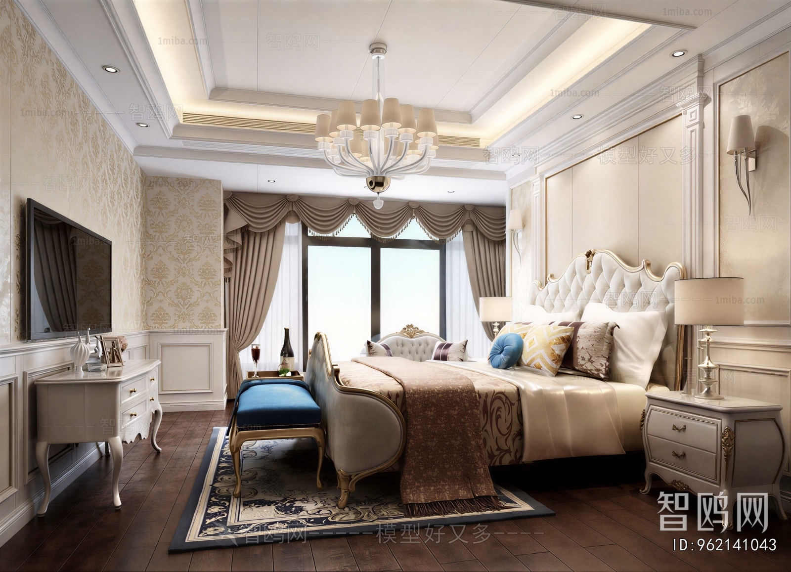 Simple European Style Bedroom