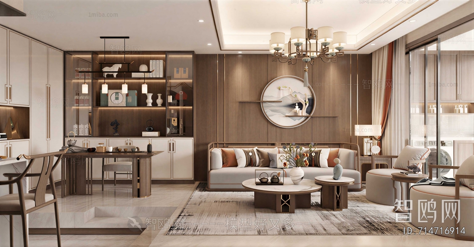 New Chinese Style A Living Room