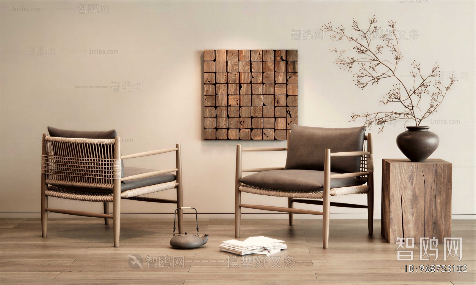 Wabi-sabi Style Lounge Chair