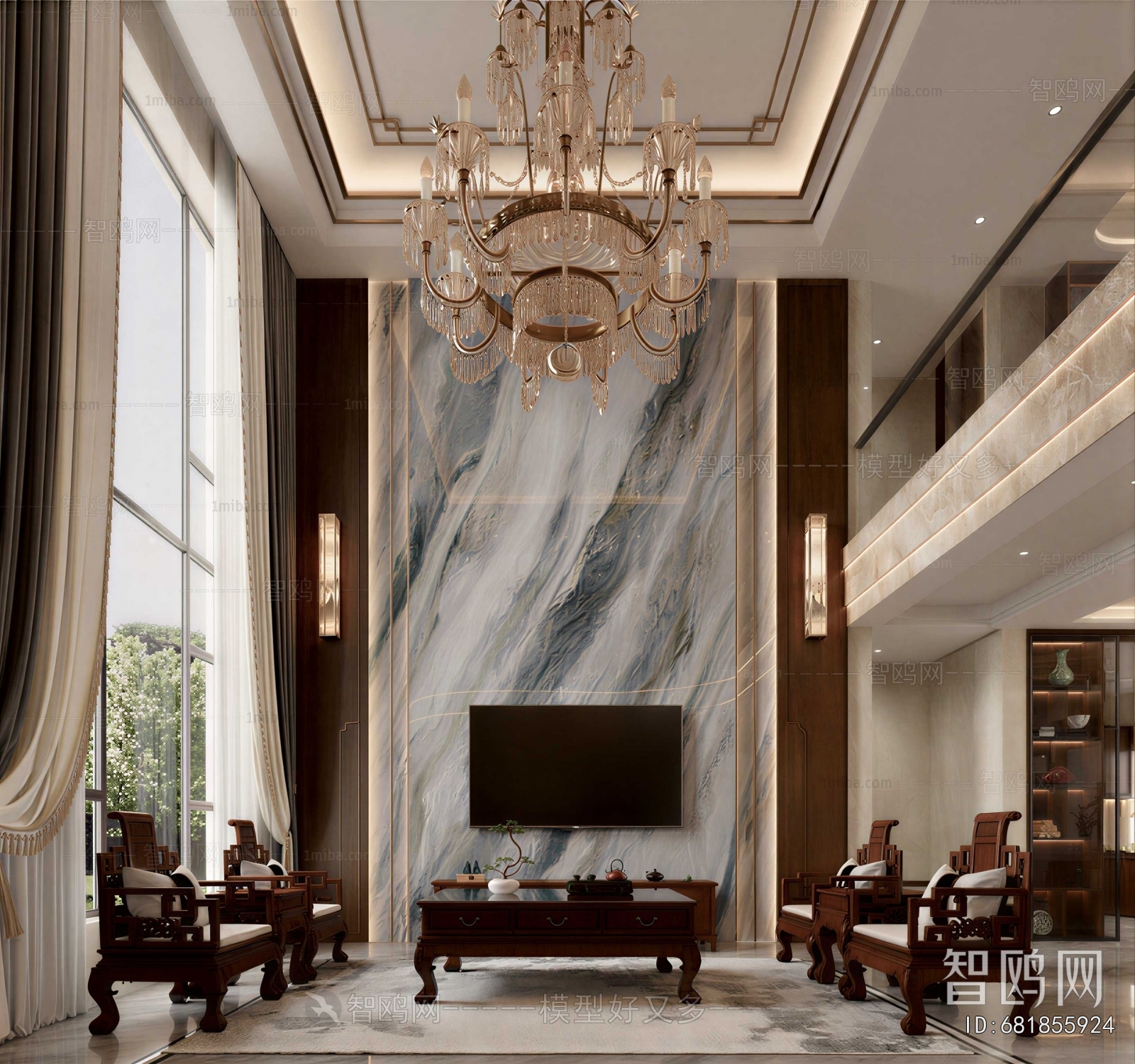 New Chinese Style A Living Room
