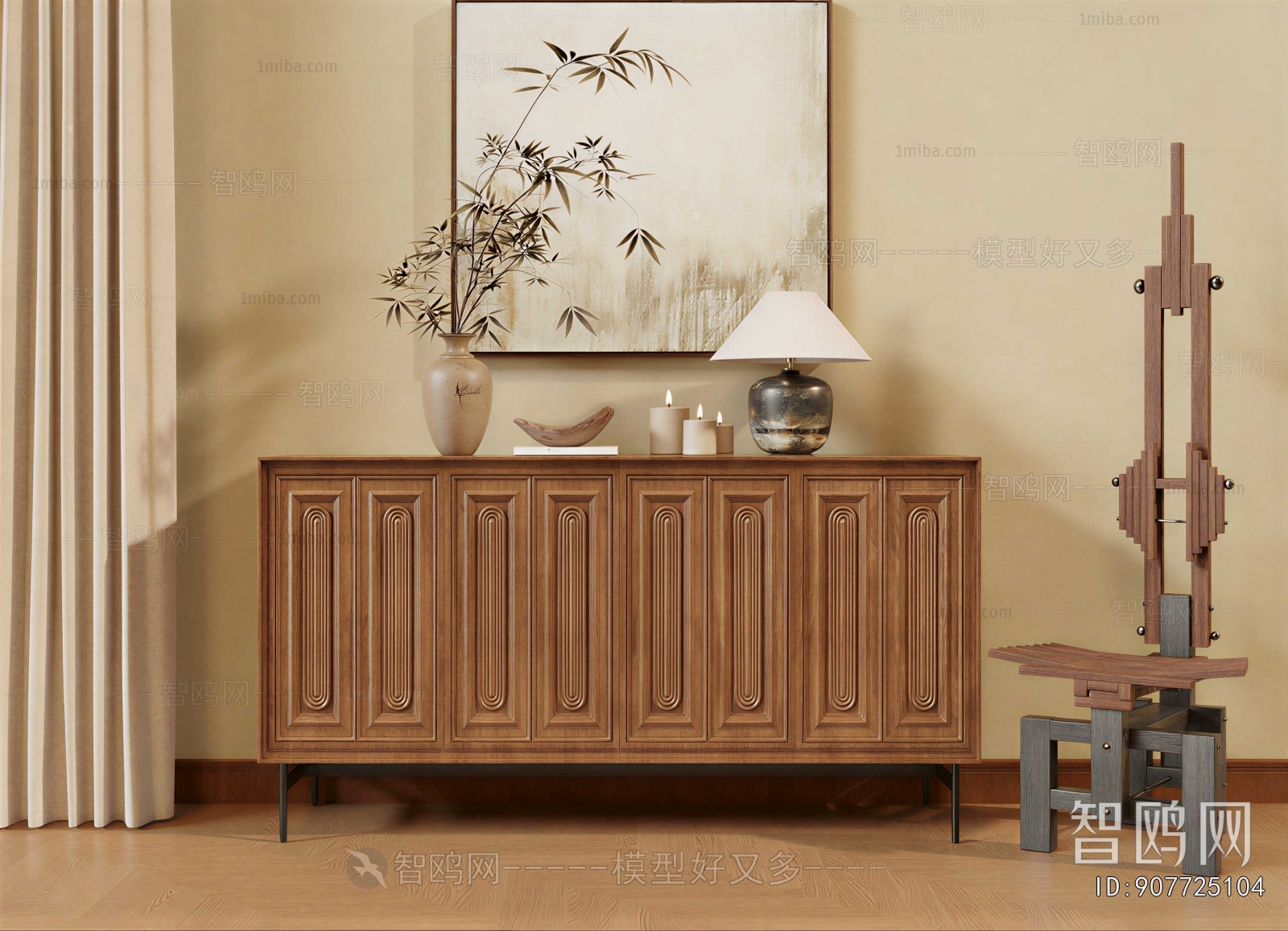 Wabi-sabi Style Side Cabinet