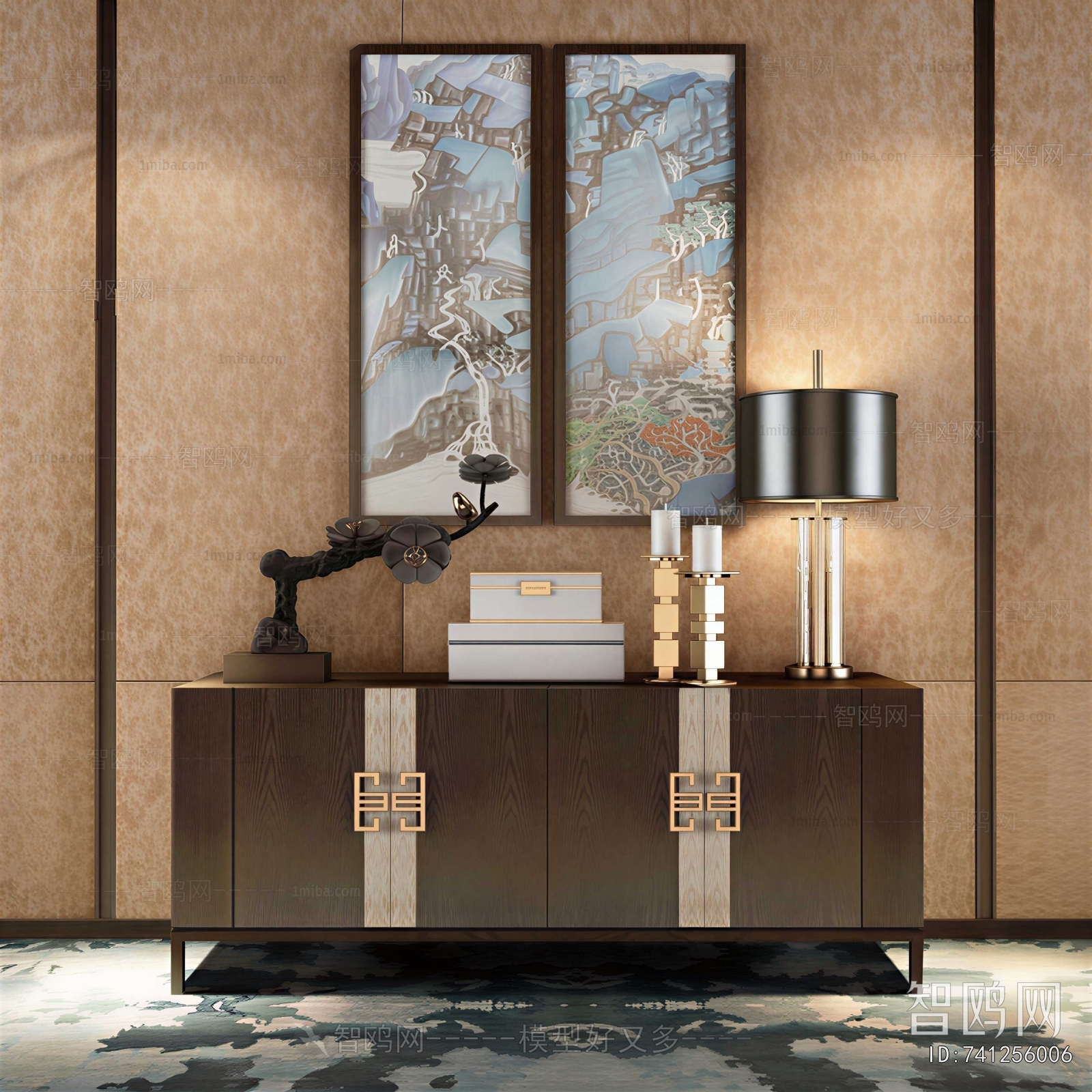 New Chinese Style Side Cabinet