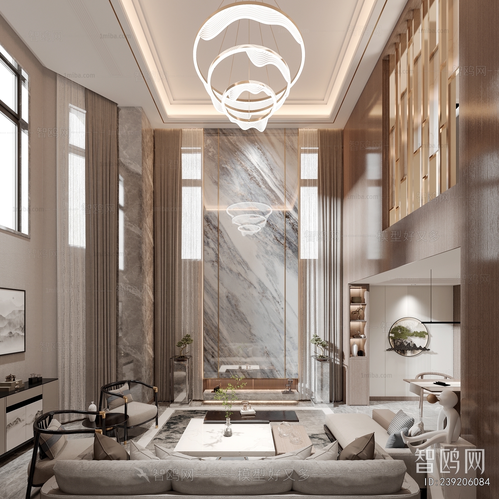 New Chinese Style A Living Room
