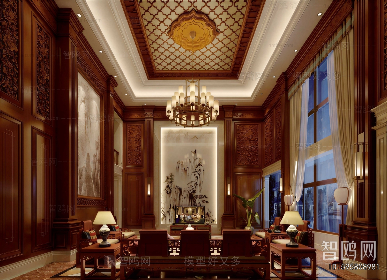 New Chinese Style A Living Room