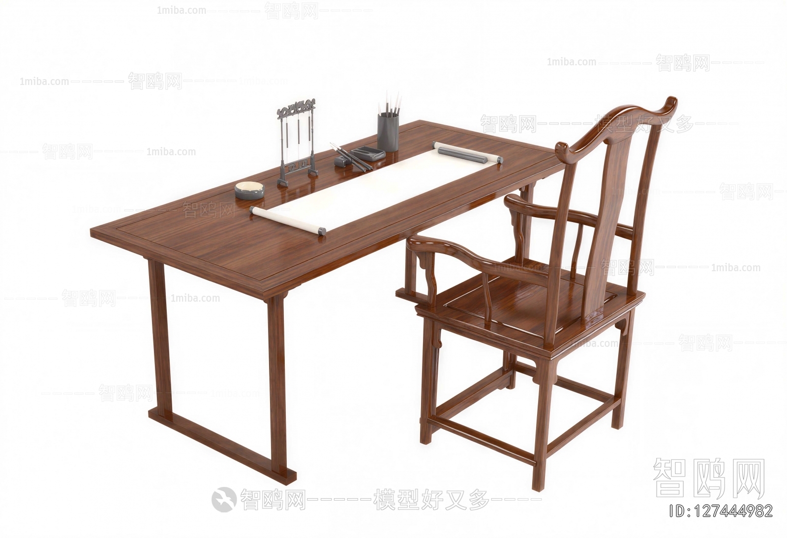 New Chinese Style Computer Desk And Chair
