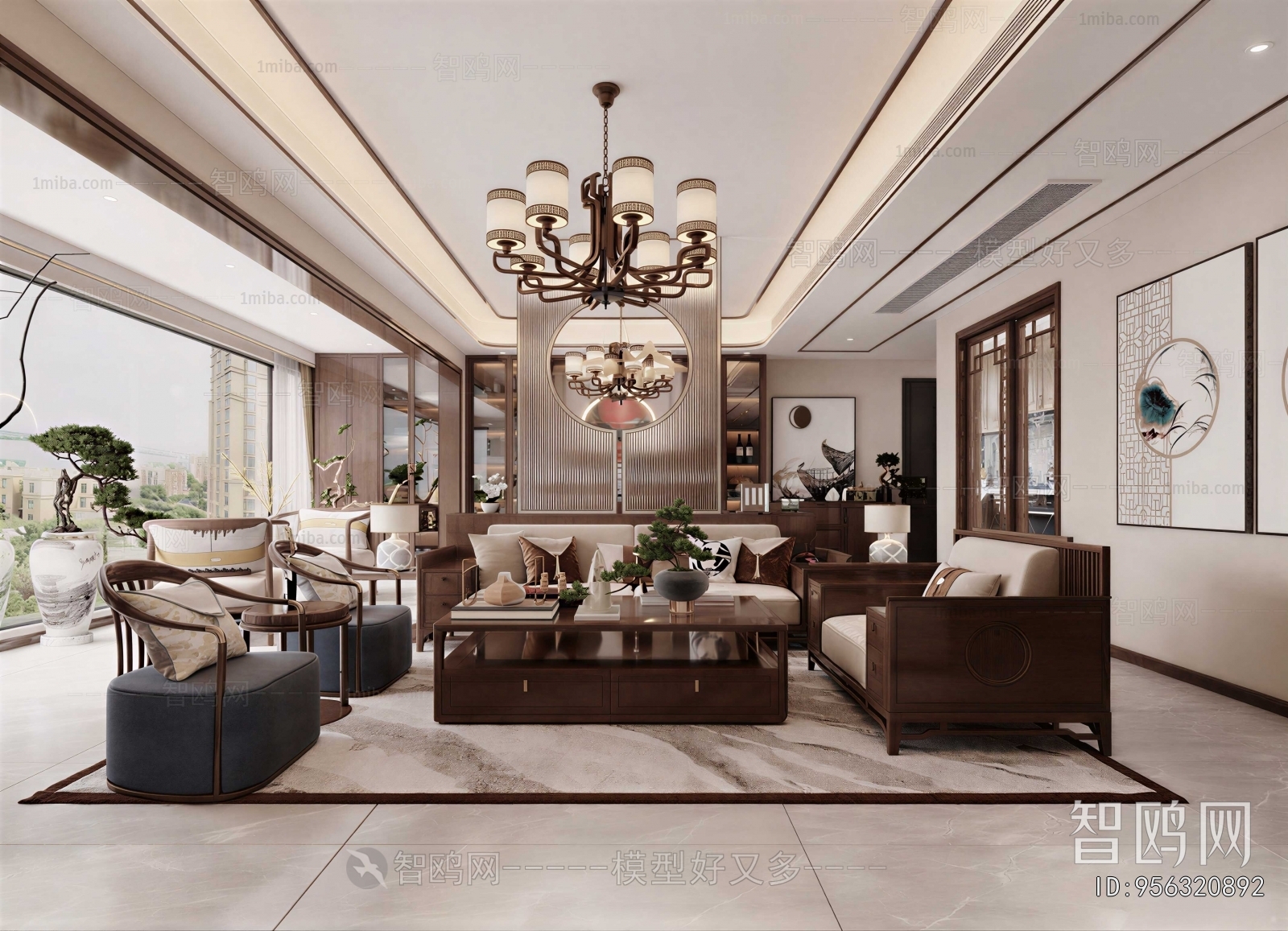 New Chinese Style A Living Room