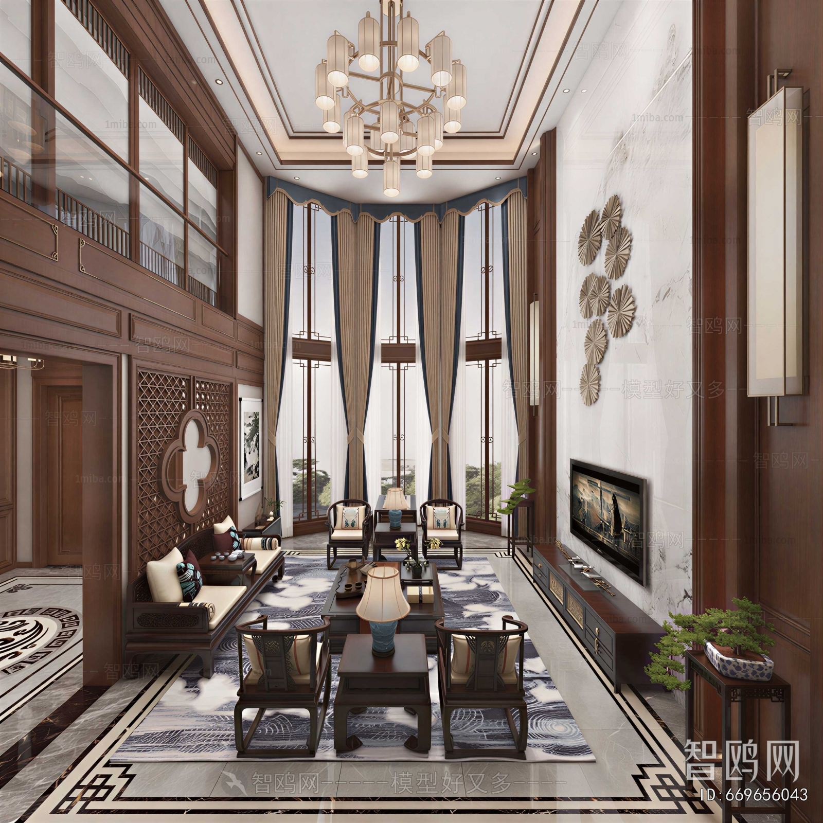 New Chinese Style A Living Room