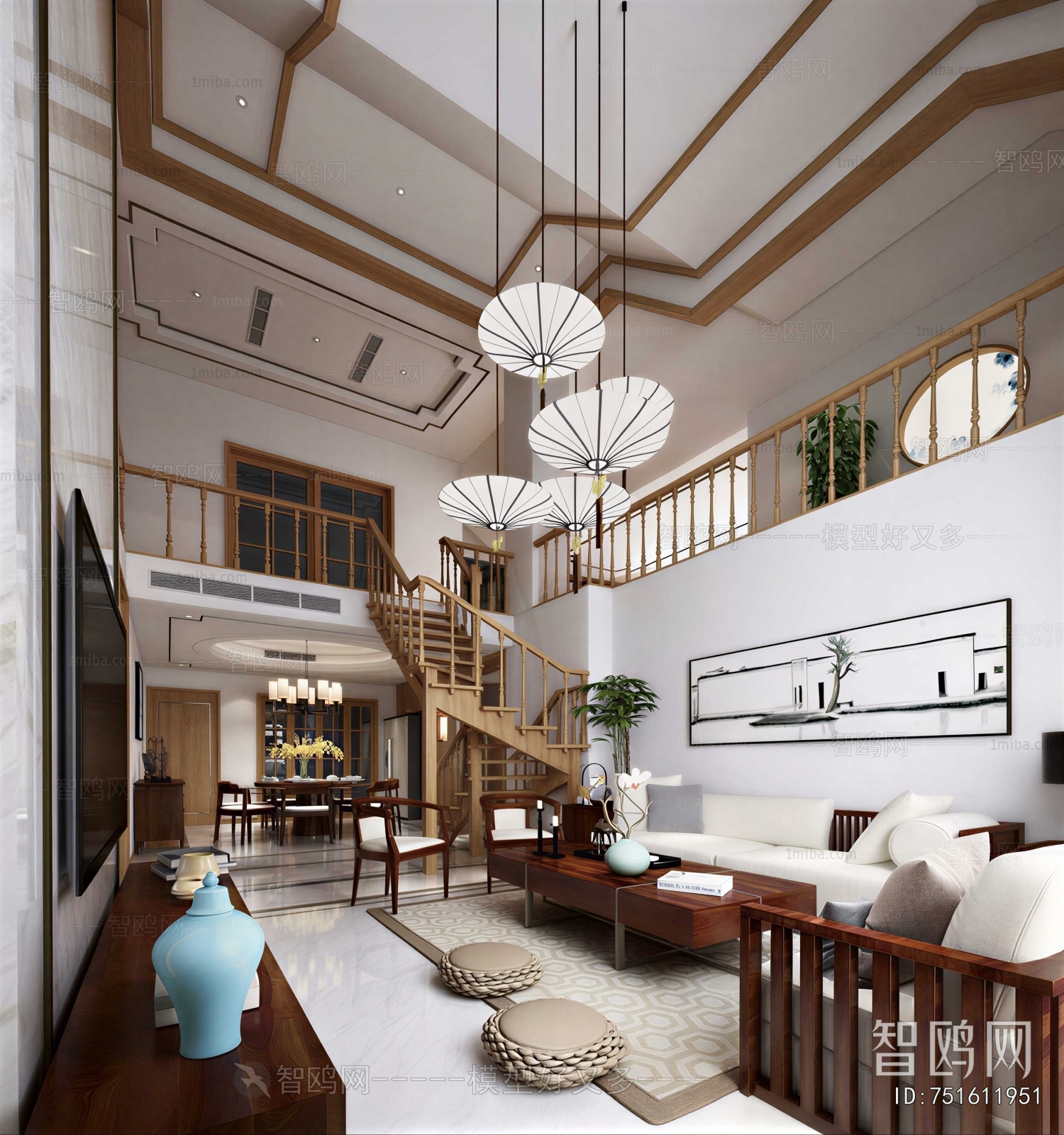 New Chinese Style A Living Room
