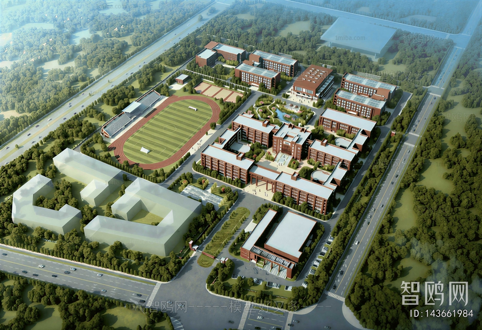 Modern Architectural Bird's-eye View Planning