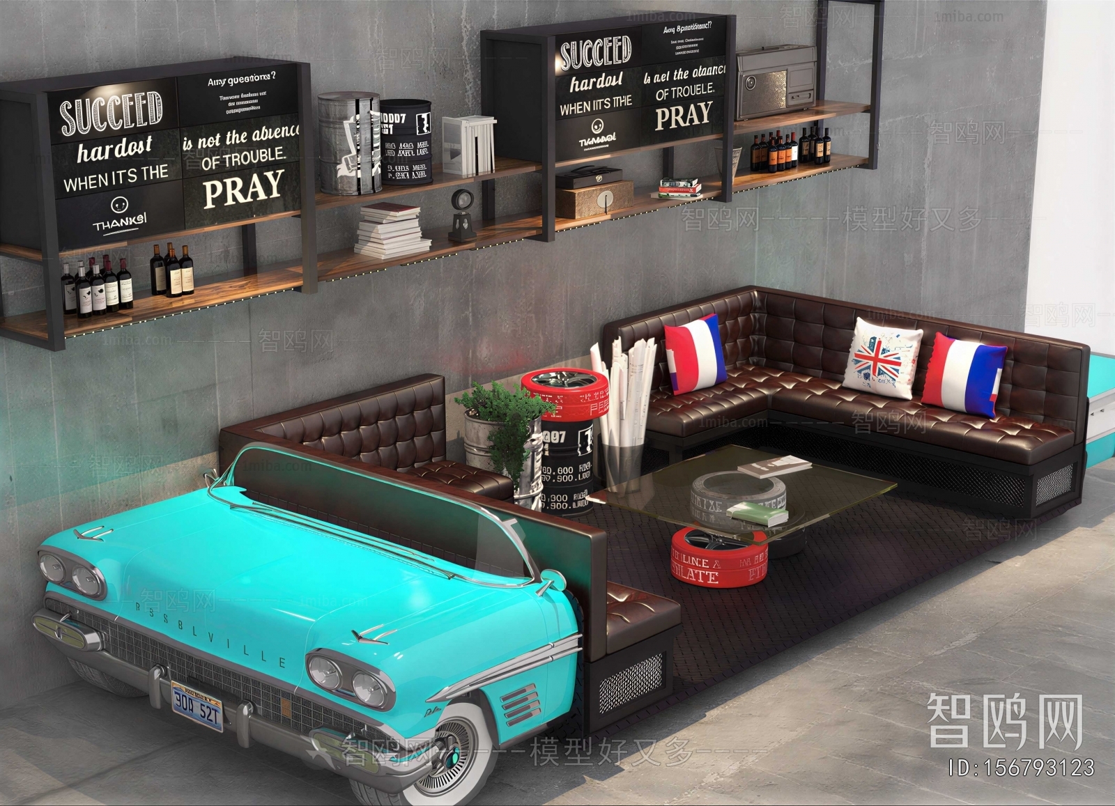 Industrial Style Sofa Combination