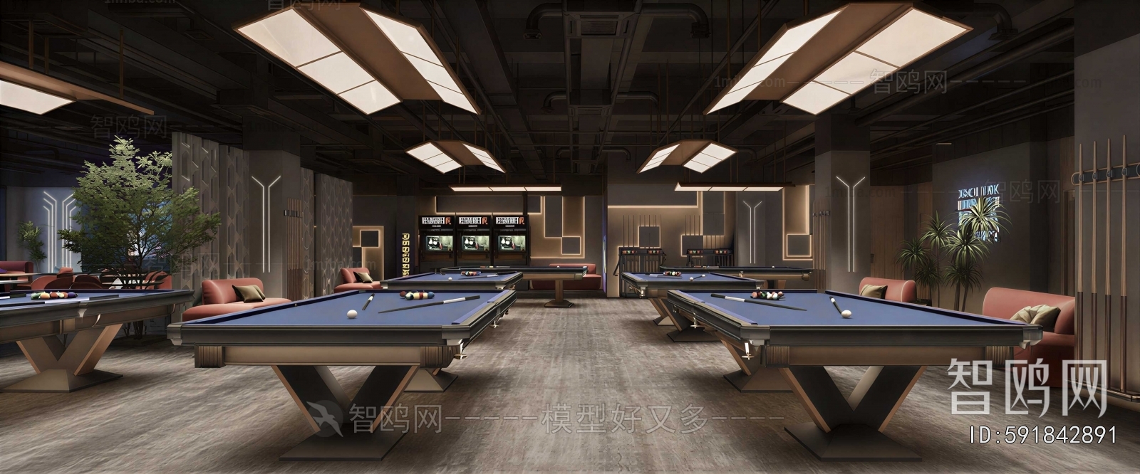 Modern Billiard Room