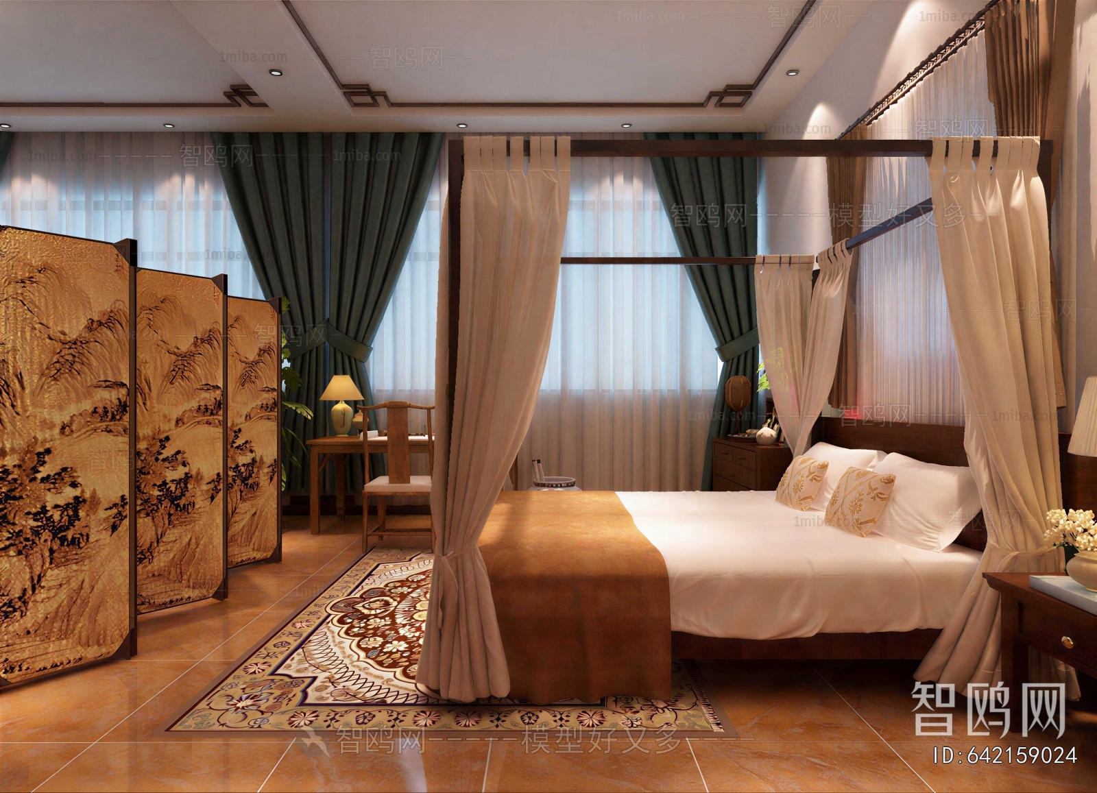 New Chinese Style Bedroom