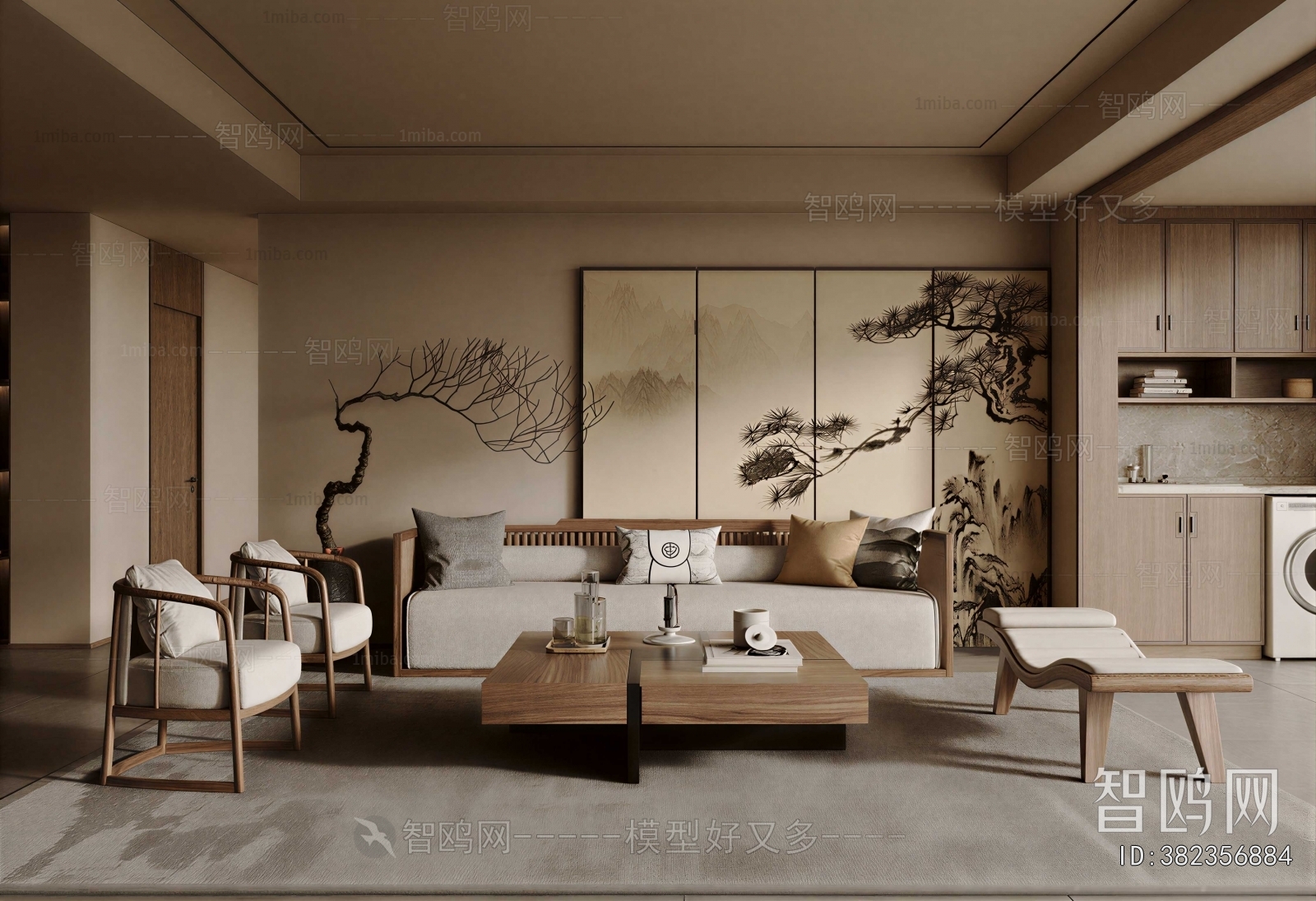 New Chinese Style A Living Room