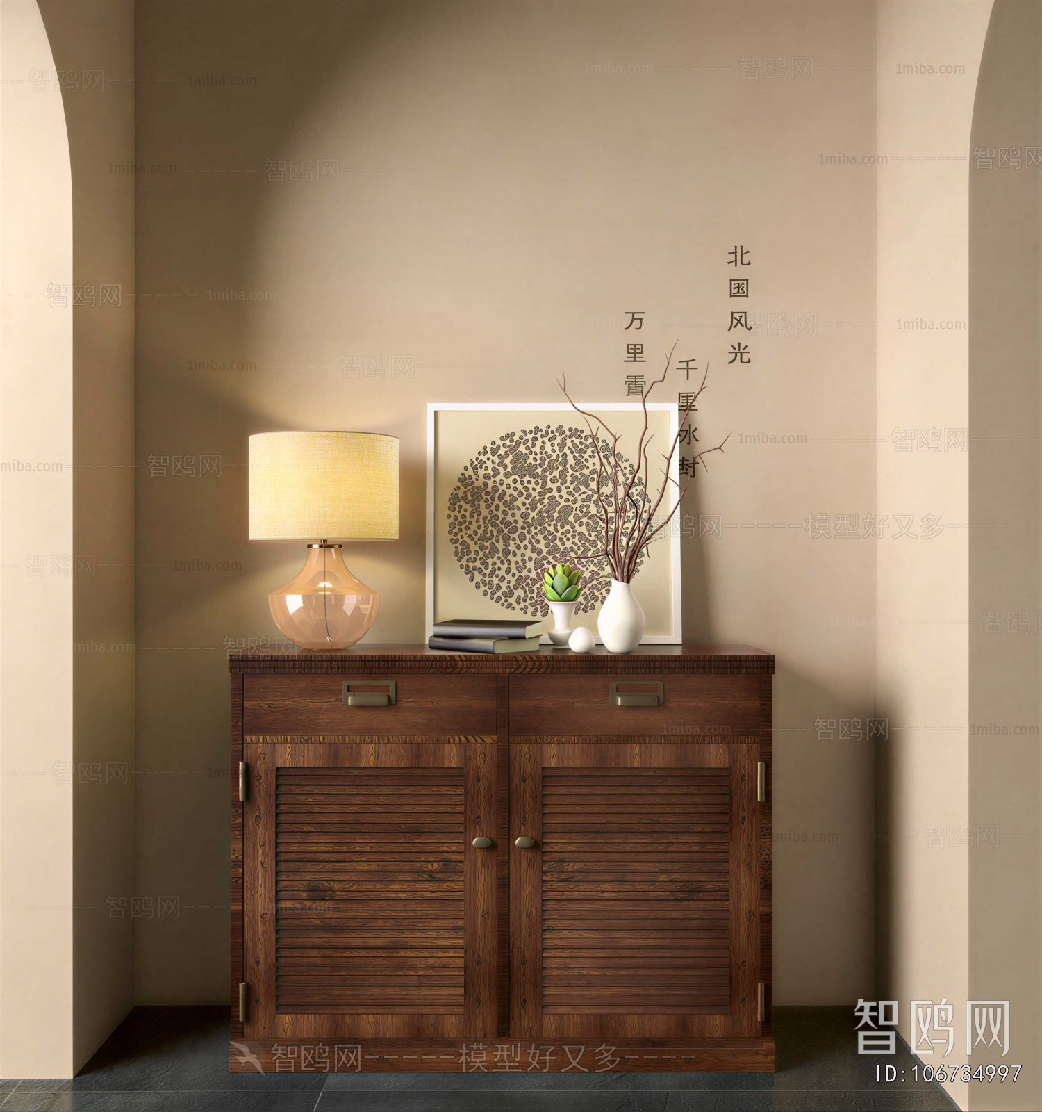New Chinese Style Side Cabinet