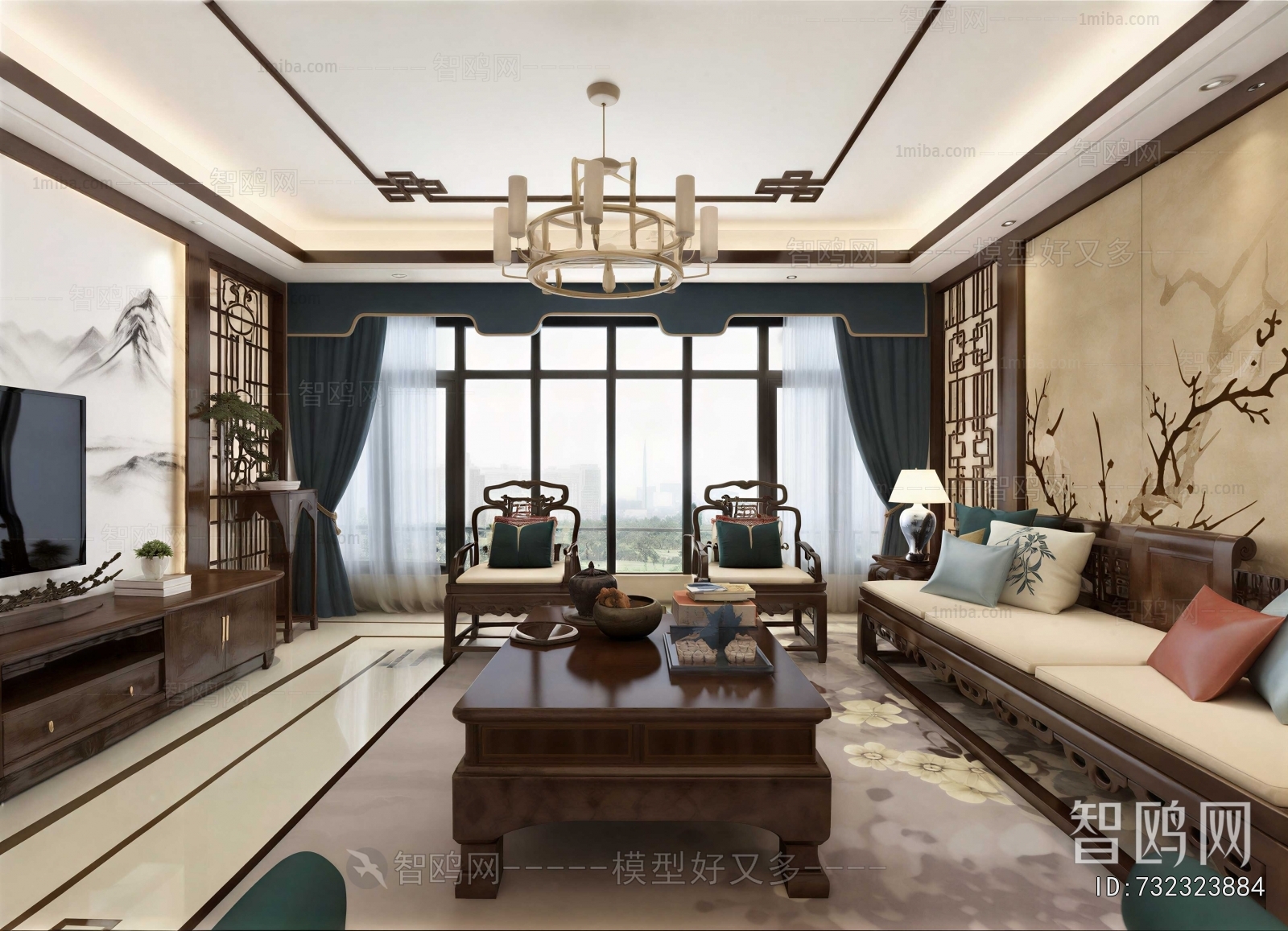 New Chinese Style A Living Room