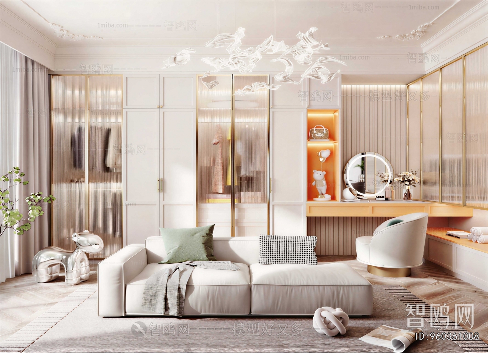 Simple European Style Clothes Storage Area