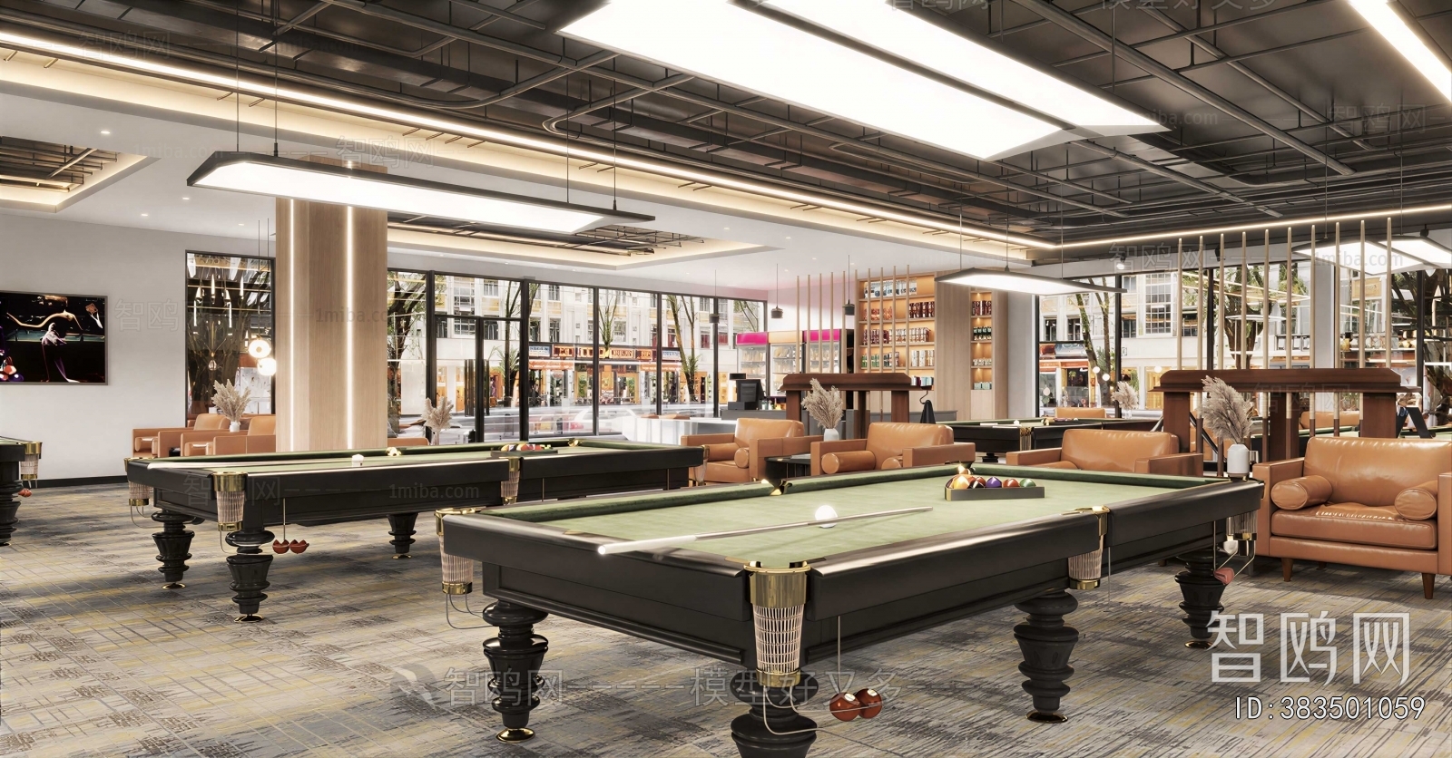 Industrial Style Billiard Room